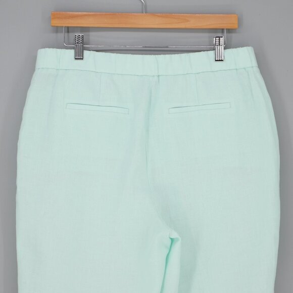 TALBOTS 100% Linen Crop Pants in Light Cool Mint Size 10 - Picture 4 of 7